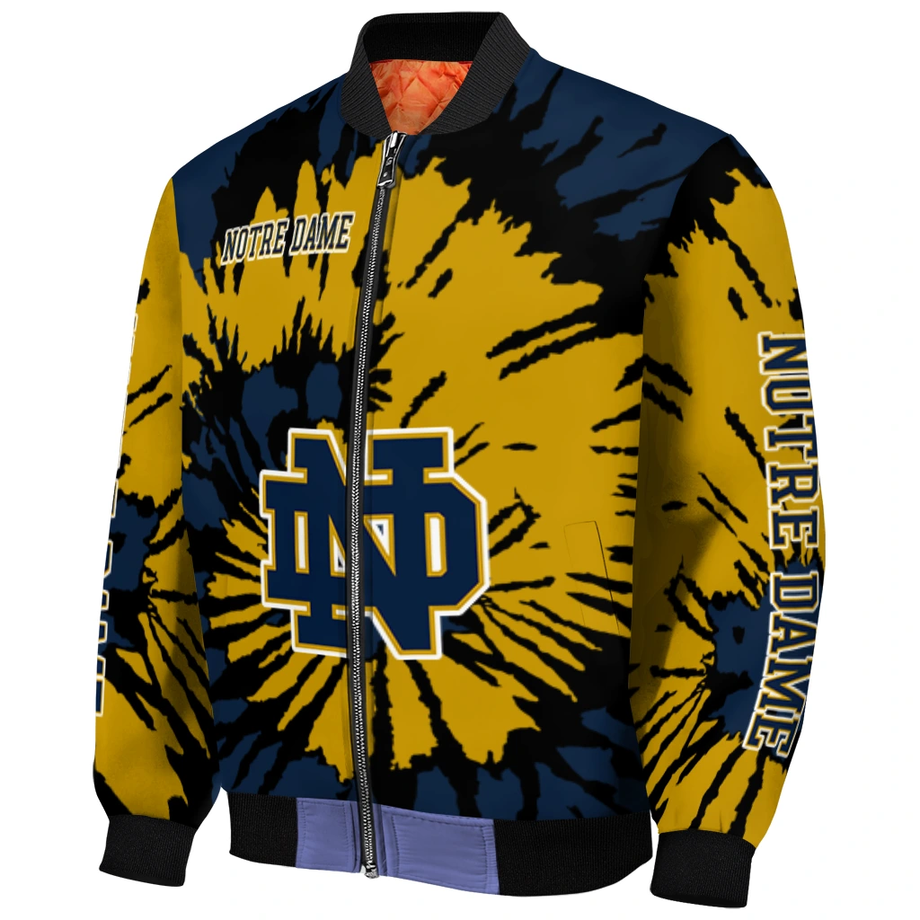 custom notre dame fighting irish burst splatter navy bomber jacket fashion forward custom notre dame fighting irish burst splatter navy bomber jacket fashion forward