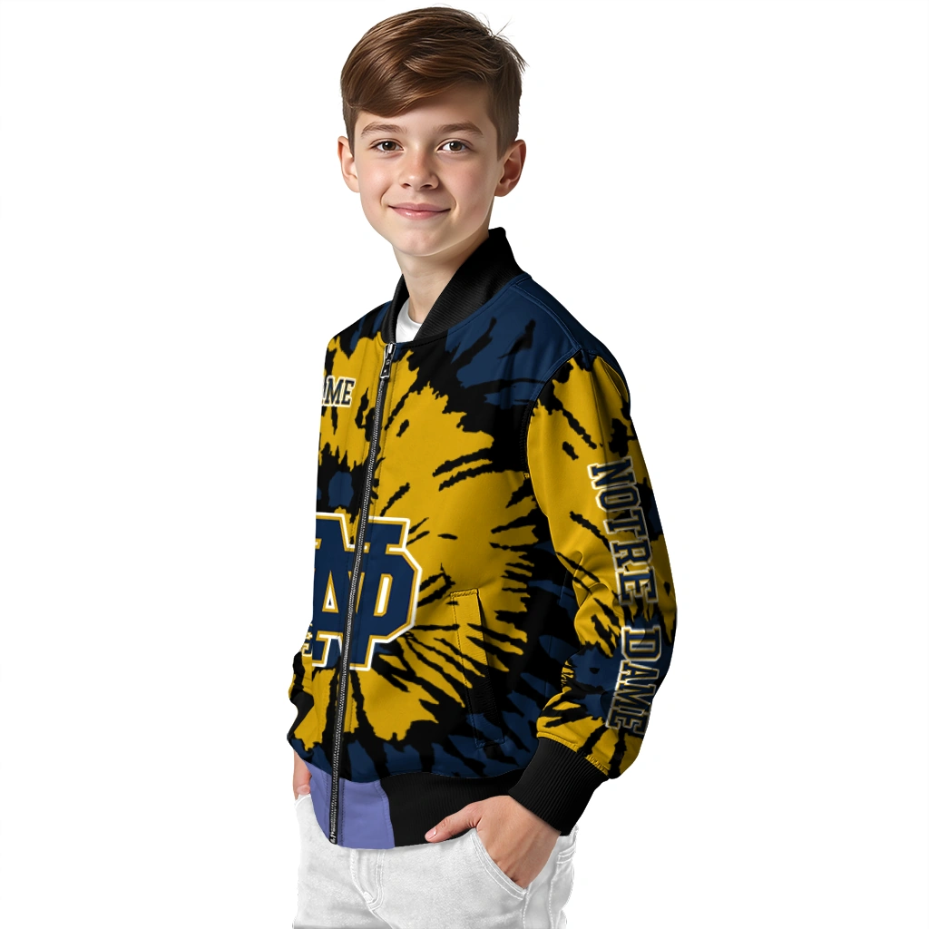 custom notre dame fighting irish burst splatter navy bomber jacket trendy custom notre dame fighting irish burst splatter navy bomber jacket trendy