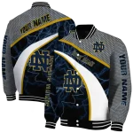 custom notre dame fighting irish electric flash navy varsity jacket best selling