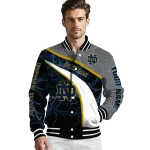 custom notre dame fighting irish electric flash navy varsity jacket best selling