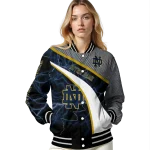 custom notre dame fighting irish electric flash navy varsity jacket best selling