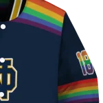 custom notre dame fighting irish rainbow jersey number navy varsity jacket best selling
