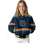 custom notre dame fighting irish rainbow jersey number navy varsity jacket best selling