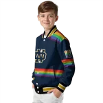 custom notre dame fighting irish rainbow jersey number navy varsity jacket best selling