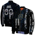 custom notre dame fighting irish star stripes navy black bomber jacket best selling