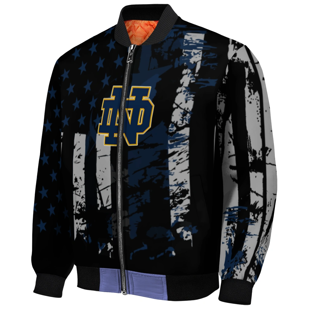 custom notre dame fighting irish star stripes navy black bomber jacket fashion forward custom notre dame fighting irish star stripes navy black bomber jacket fashion forward
