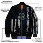 custom notre dame fighting irish star stripes navy black bomber jacket best selling