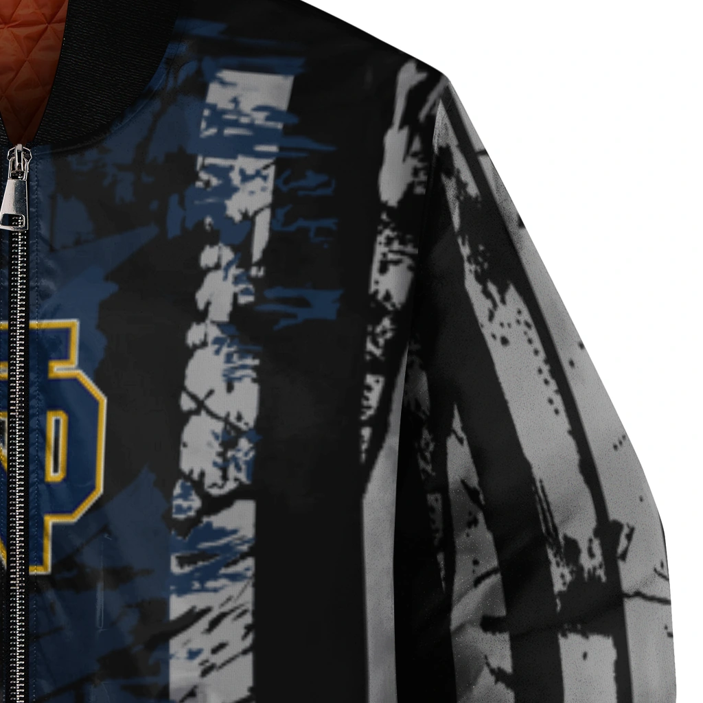custom notre dame fighting irish star stripes navy black bomber jacket premium grade custom notre dame fighting irish star stripes navy black bomber jacket premium grade