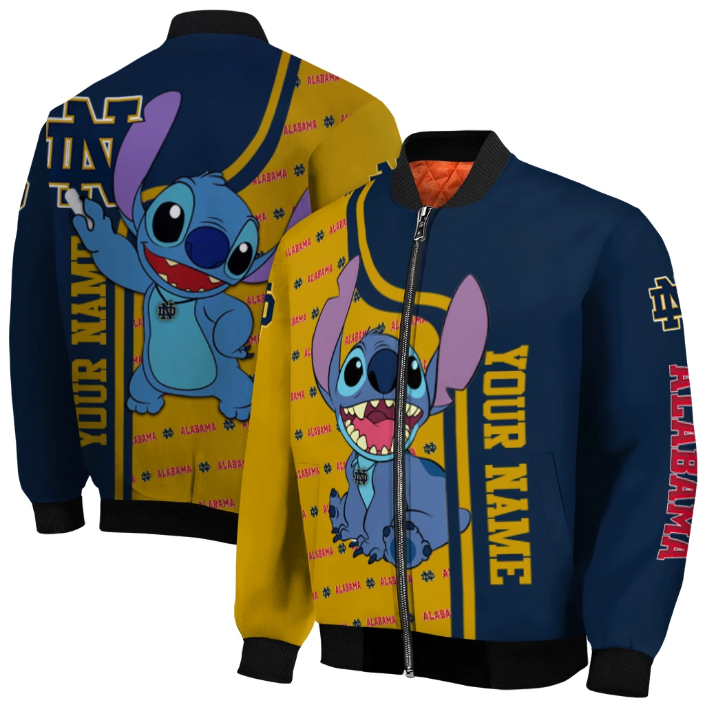 custom notre dame fighting irish stitch laughing navy bomber jacket best selling custom notre dame fighting irish stitch laughing navy bomber jacket best selling