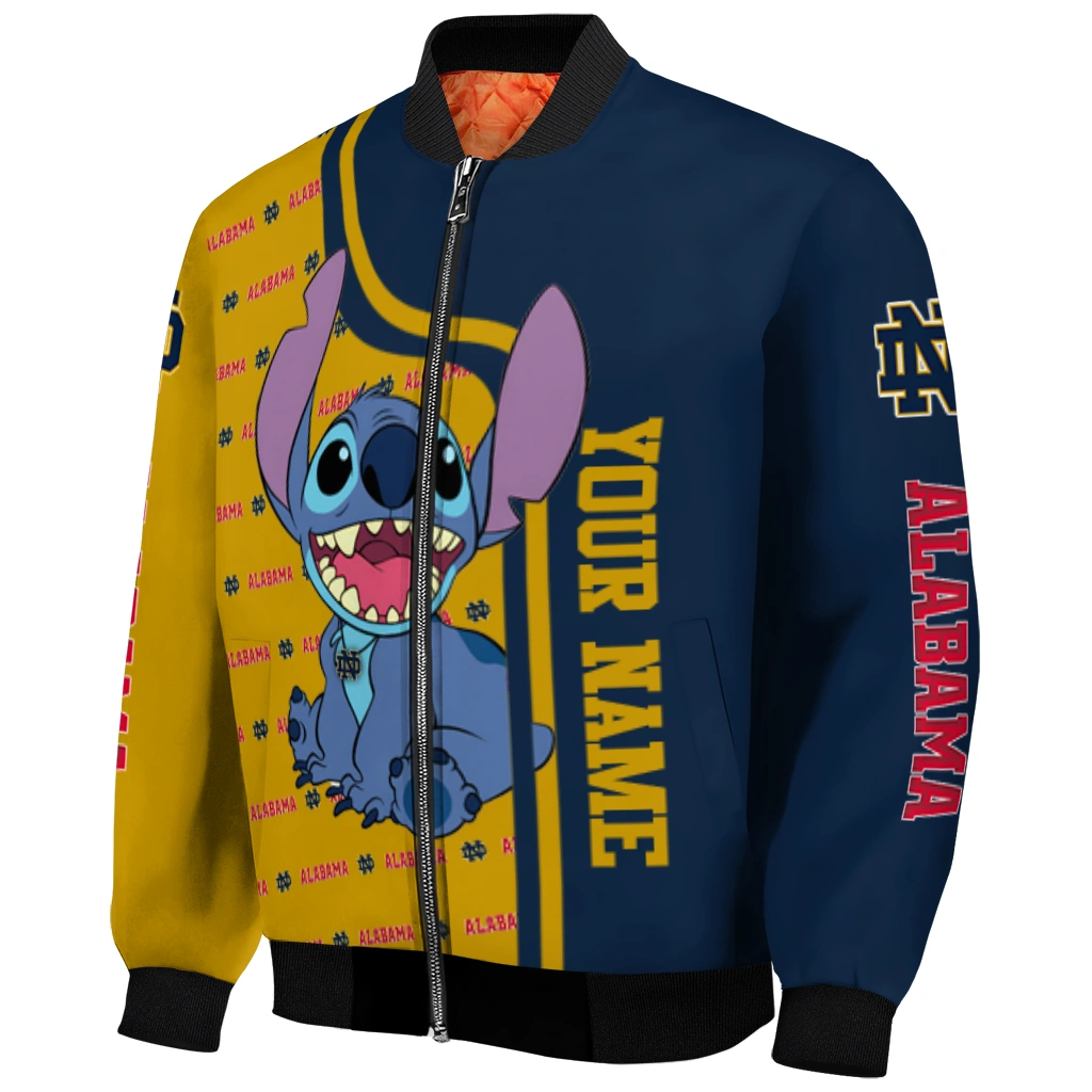 custom notre dame fighting irish stitch laughing navy bomber jacket fashion forward custom notre dame fighting irish stitch laughing navy bomber jacket fashion forward