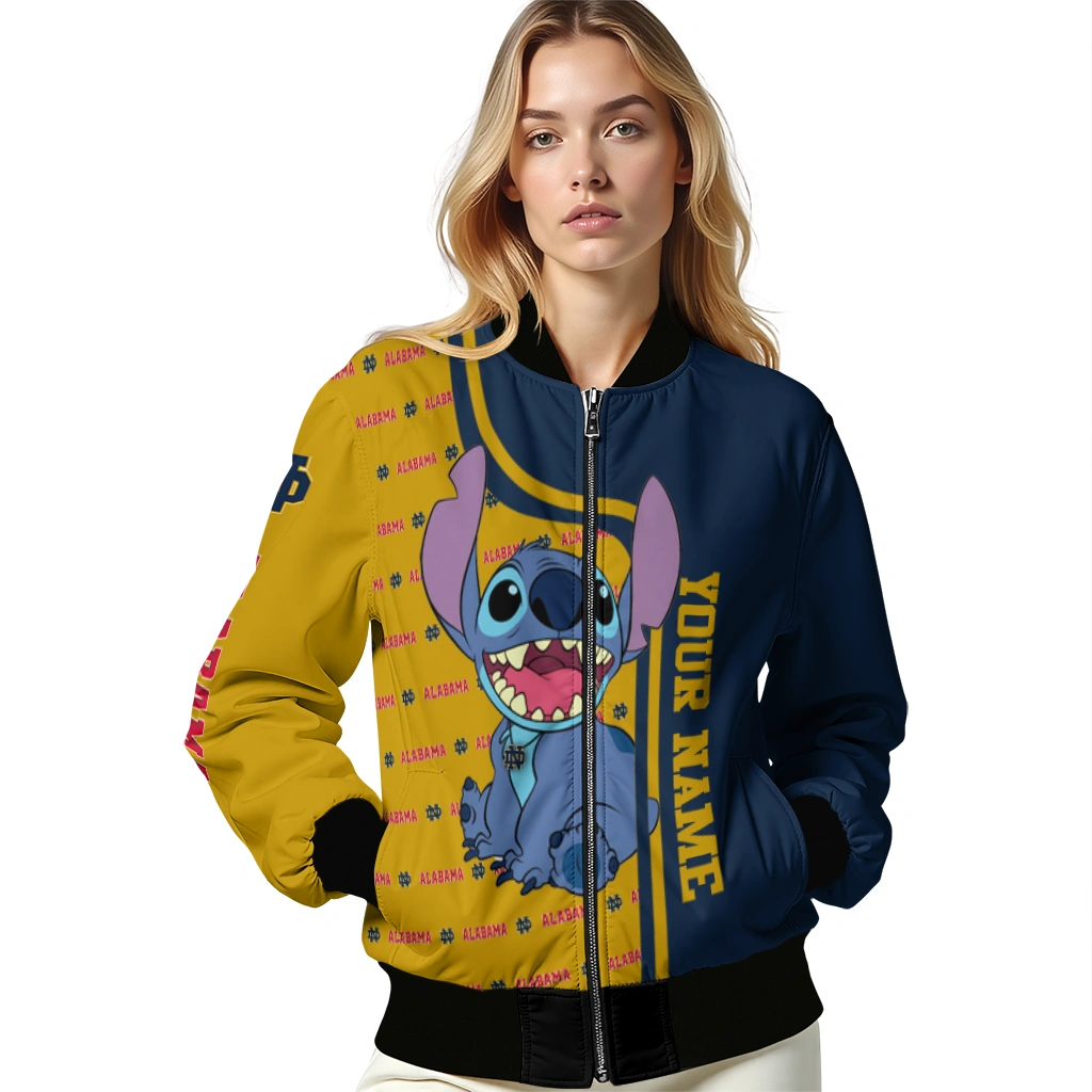 custom notre dame fighting irish stitch laughing navy bomber jacket latest model custom notre dame fighting irish stitch laughing navy bomber jacket latest model