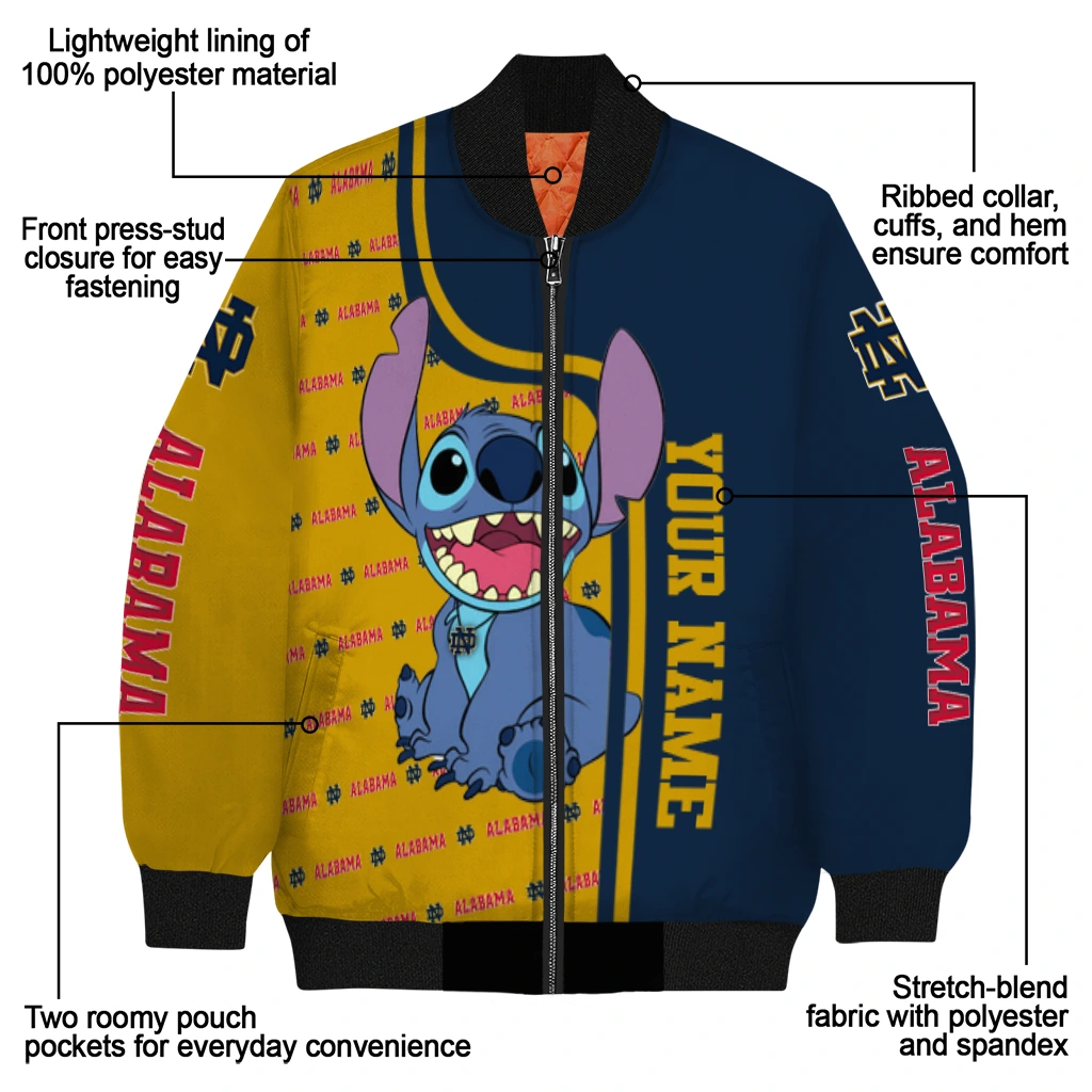 custom notre dame fighting irish stitch laughing navy bomber jacket new arrival custom notre dame fighting irish stitch laughing navy bomber jacket new arrival