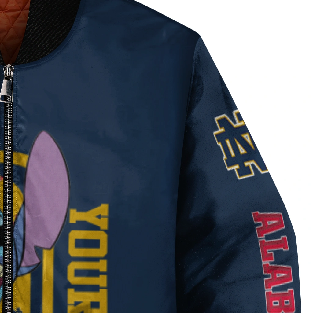 custom notre dame fighting irish stitch laughing navy bomber jacket premium grade custom notre dame fighting irish stitch laughing navy bomber jacket premium grade