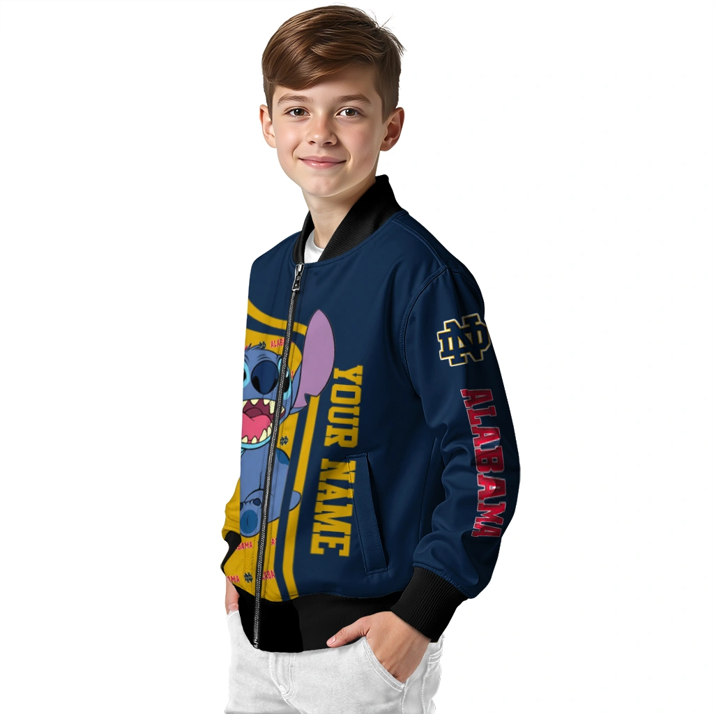 custom notre dame fighting irish stitch laughing navy bomber jacket trendy custom notre dame fighting irish stitch laughing navy bomber jacket trendy