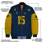 custom notre dame fighting irish team patch navy bomber jacket best selling