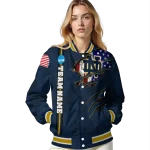 custom notre dame fighting irish usa flag claws navy varsity jacket best selling