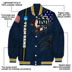 custom notre dame fighting irish usa flag claws navy varsity jacket best selling
