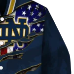custom notre dame fighting irish usa flag claws navy varsity jacket best selling