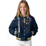 custom notre dame fighting irish usa flag claws navy varsity jacket best selling