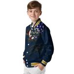 custom notre dame fighting irish usa flag claws navy varsity jacket best selling