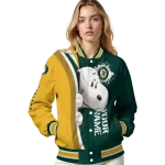 custom oakland athletics snoopy head green varsity jacket best selling