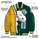 custom oakland athletics snoopy head green varsity jacket best selling