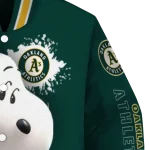 custom oakland athletics snoopy head green varsity jacket best selling