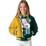 custom oakland athletics snoopy head green varsity jacket best selling
