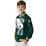 custom oakland athletics snoopy head green varsity jacket best selling
