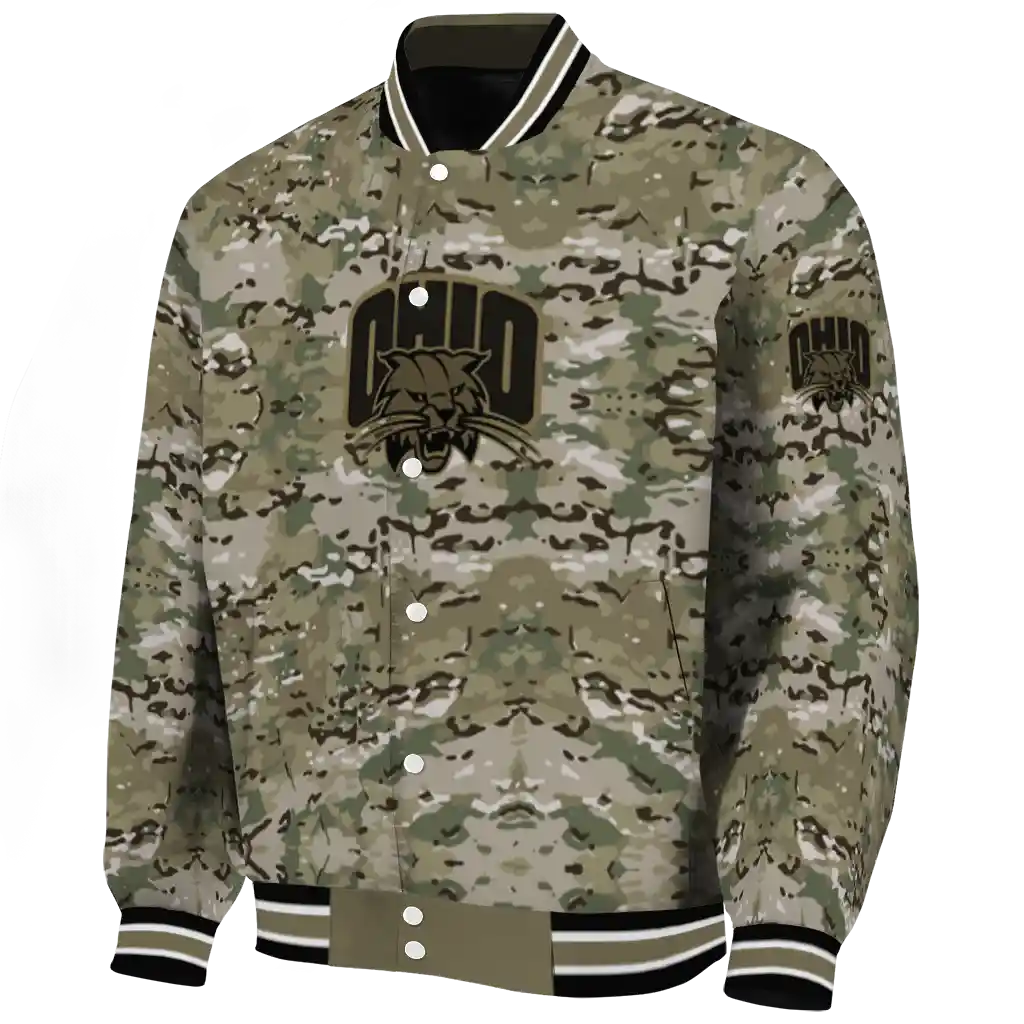 custom ohio bobcats camouflage abstract camouflage varsity jacket best selling custom ohio bobcats camouflage abstract camouflage varsity jacket best selling