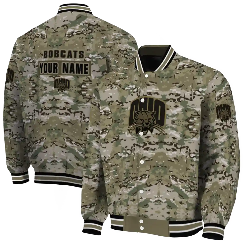 custom ohio bobcats camouflage abstract camouflage varsity jacket fashion forward custom ohio bobcats camouflage abstract camouflage varsity jacket fashion forward