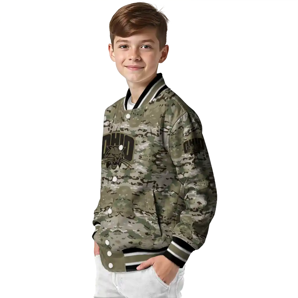 custom ohio bobcats camouflage abstract camouflage varsity jacket trendy custom ohio bobcats camouflage abstract camouflage varsity jacket trendy