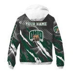 custom ohio bobcats claw mesh green gray windbreaker jacket best selling