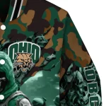 custom ohio bobcats skull horde green varsity jacket best selling