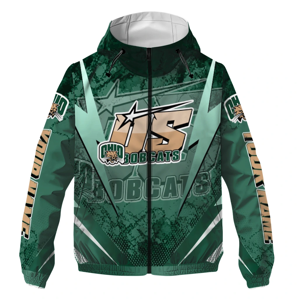 custom ohio bobcats us rock star green windbreaker jacket best selling custom ohio bobcats us rock star green windbreaker jacket best selling