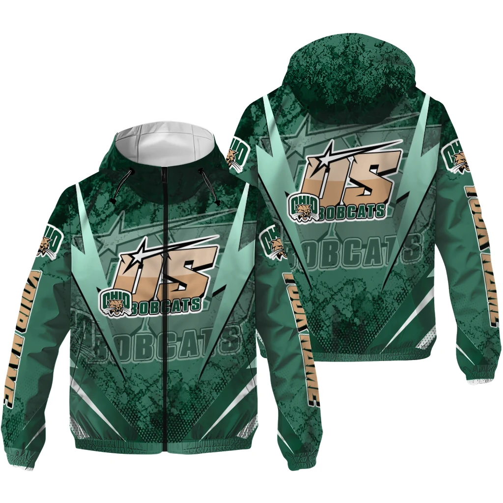 custom ohio bobcats us rock star green windbreaker jacket high quality custom ohio bobcats us rock star green windbreaker jacket high quality