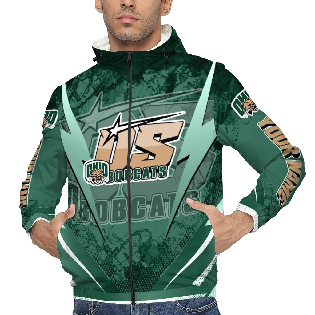 custom ohio bobcats us rock star green windbreaker jacket top rated custom ohio bobcats us rock star green windbreaker jacket top rated