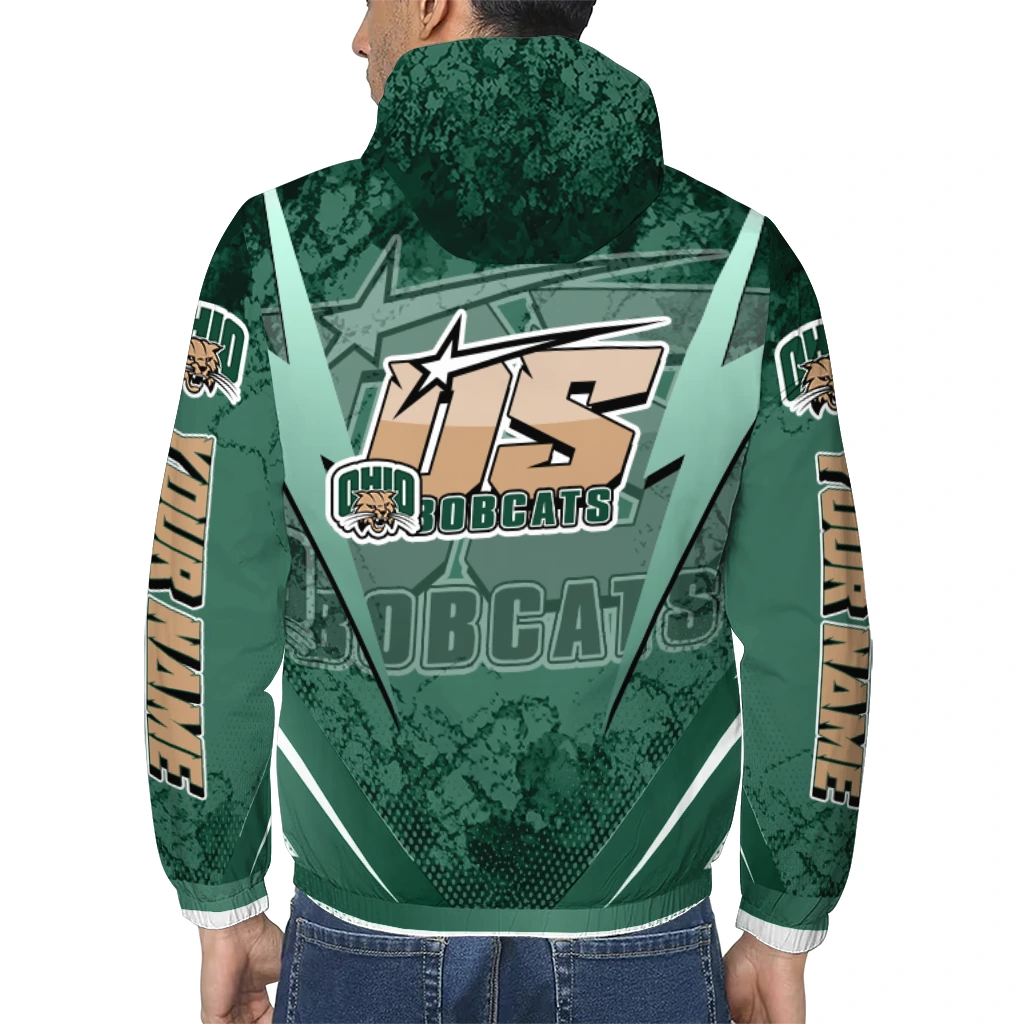 custom ohio bobcats us rock star green windbreaker jacket trendy custom ohio bobcats us rock star green windbreaker jacket trendy