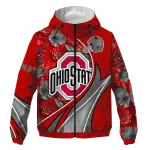custom ohio state buckeyes blossoms helmet scarlet windbreaker jacket best selling