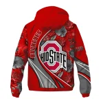 custom ohio state buckeyes blossoms helmet scarlet windbreaker jacket best selling