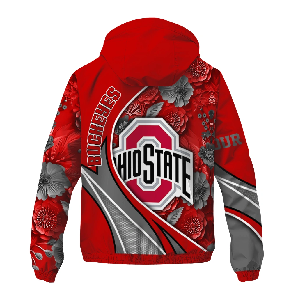 custom ohio state buckeyes blossoms helmet scarlet windbreaker jacket fashion forward custom ohio state buckeyes blossoms helmet scarlet windbreaker jacket fashion forward
