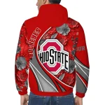custom ohio state buckeyes blossoms helmet scarlet windbreaker jacket best selling