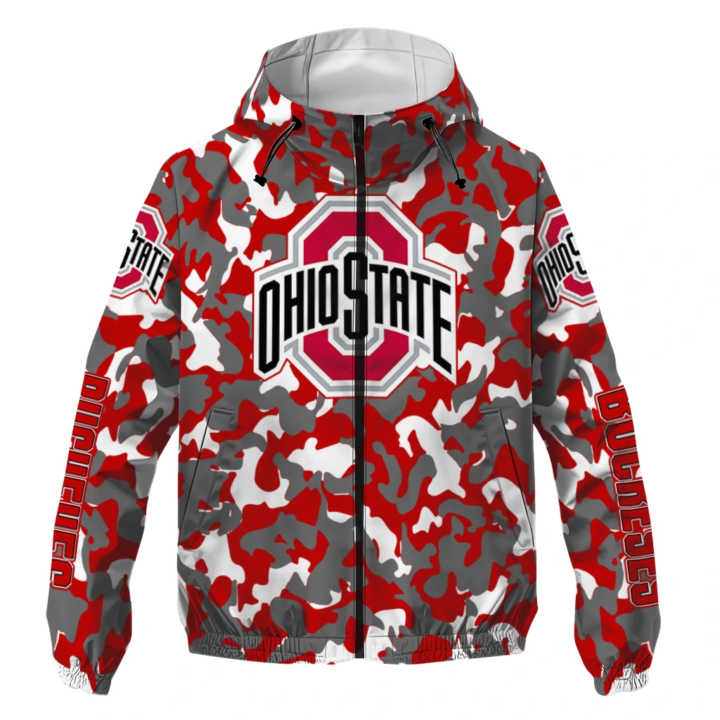 custom ohio state buckeyes camouflage mashup scarlet windbreaker jacket best selling custom ohio state buckeyes camouflage mashup scarlet windbreaker jacket best selling