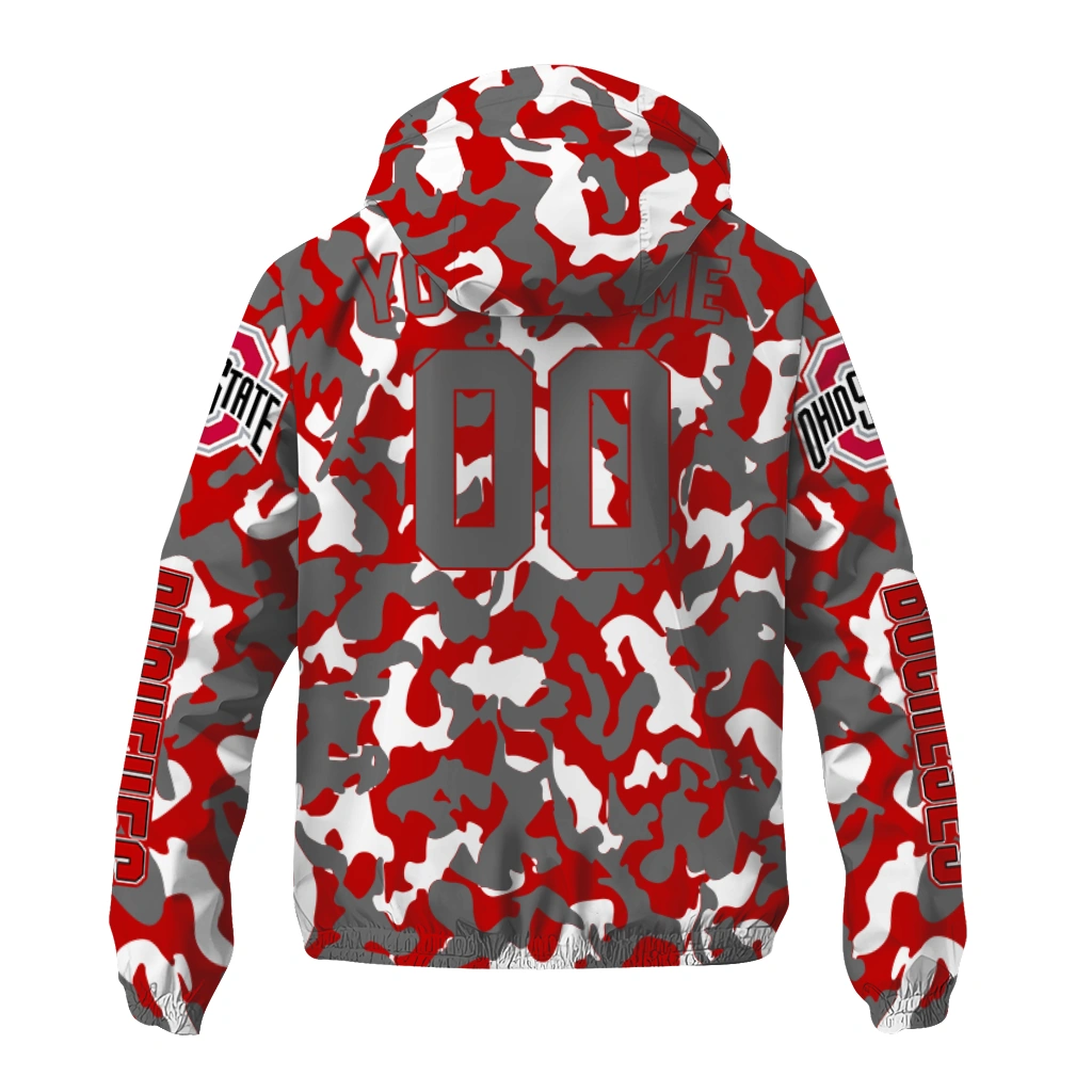 custom ohio state buckeyes camouflage mashup scarlet windbreaker jacket fashion forward custom ohio state buckeyes camouflage mashup scarlet windbreaker jacket fashion forward