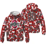 custom ohio state buckeyes camouflage mashup scarlet windbreaker jacket best selling
