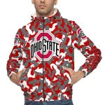 custom ohio state buckeyes camouflage mashup scarlet windbreaker jacket best selling