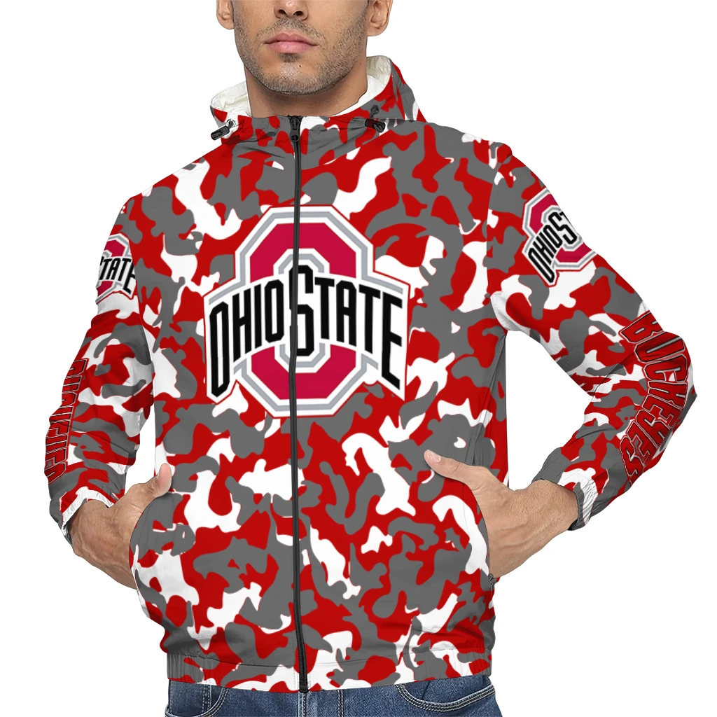 custom ohio state buckeyes camouflage mashup scarlet windbreaker jacket top rated custom ohio state buckeyes camouflage mashup scarlet windbreaker jacket top rated