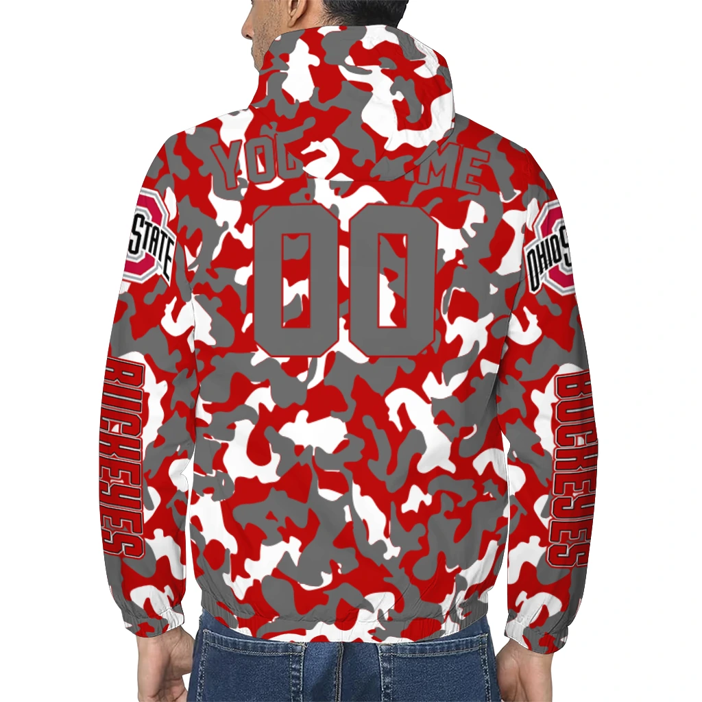 custom ohio state buckeyes camouflage mashup scarlet windbreaker jacket trendy custom ohio state buckeyes camouflage mashup scarlet windbreaker jacket trendy