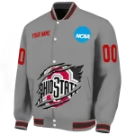 custom ohio state buckeyes feral slash grey varsity jacket best selling
