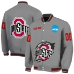custom ohio state buckeyes feral slash grey varsity jacket best selling